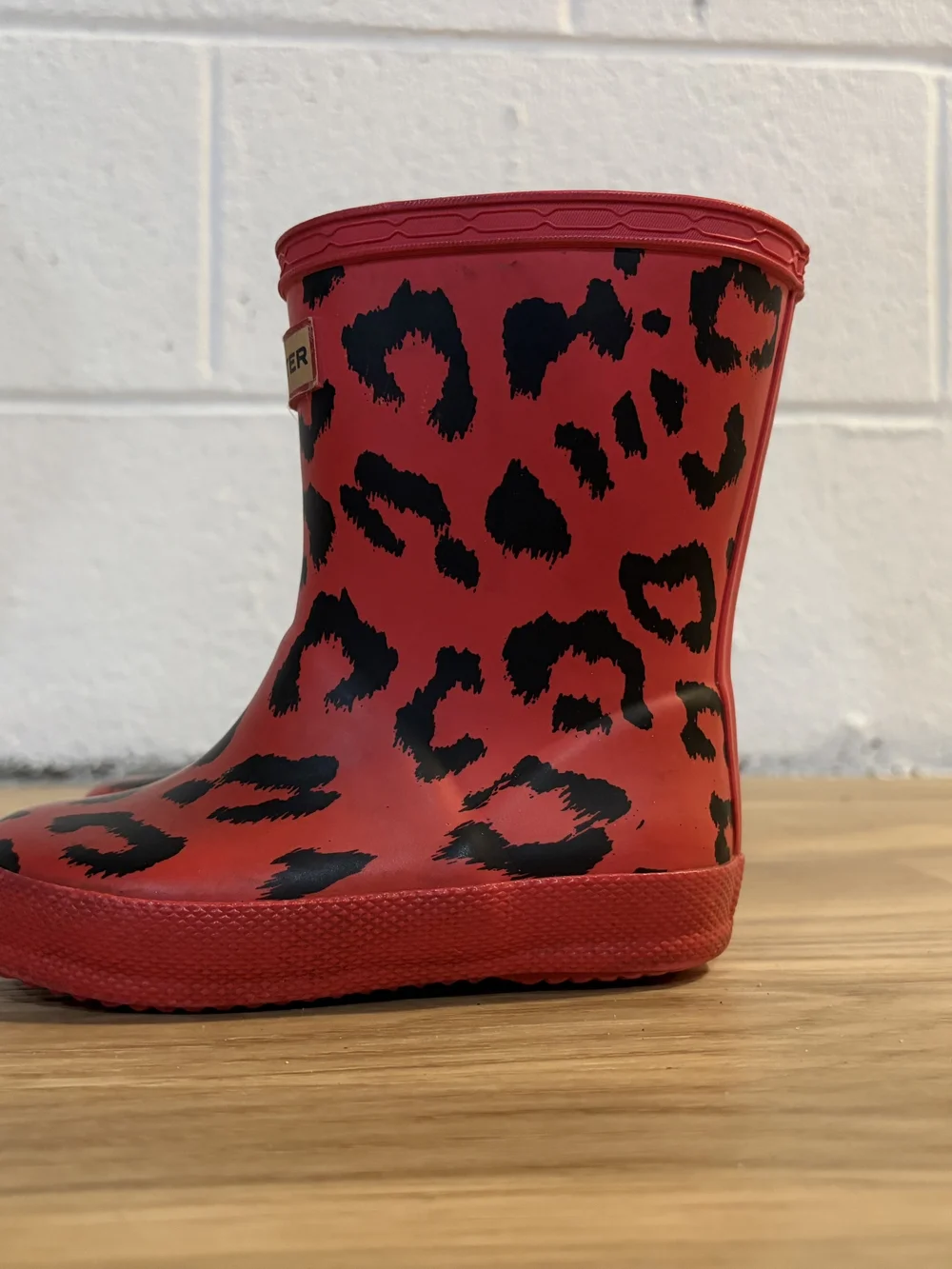 Hunter Kids Red Leopard Rain Boots